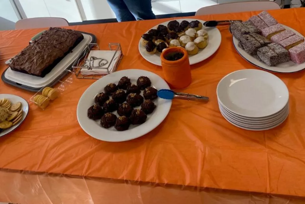 Morning tea table of baked goods